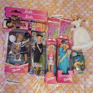 Vintage New Barbie Lot of 8 Box Graduation Fashion Pack Mattel Y2K 2000S Vintage